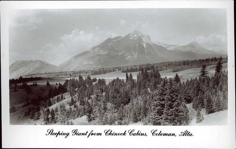 Postcard 3331 Sleeping Giant From Chinook Cabins Coleman Alta