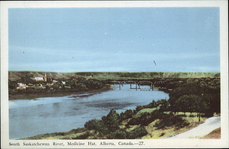 Postcard 4265 Photogelatine Engraving Co, South Saskatchewan River, Medicine Hat, Alberta