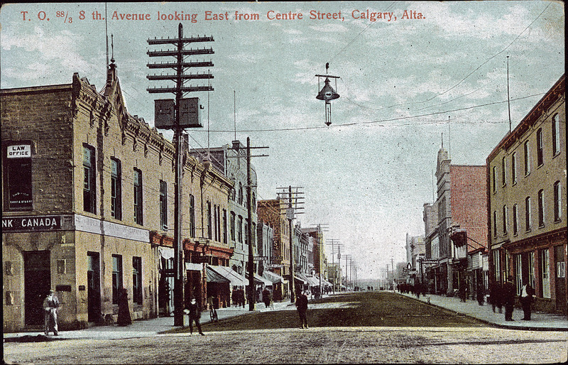 Postcard Th Avenue Looking East From Centre Street Calgary