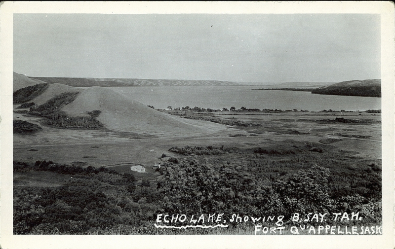 Postcard 11060: Echo Lake, Showing B-Say-Tah, Fort Qu'Appelle, Sask. (19-])